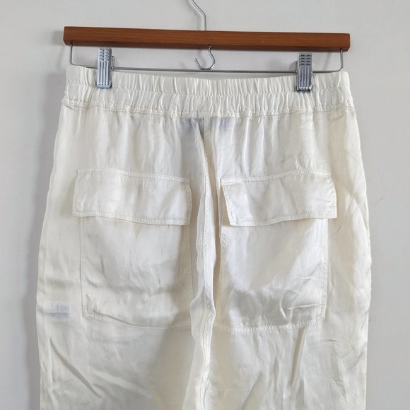 Nili Lotan Safi Ivory Dropped Crop Crotch Drawstring Rayon Pants Size XS - Picture 4 of 8